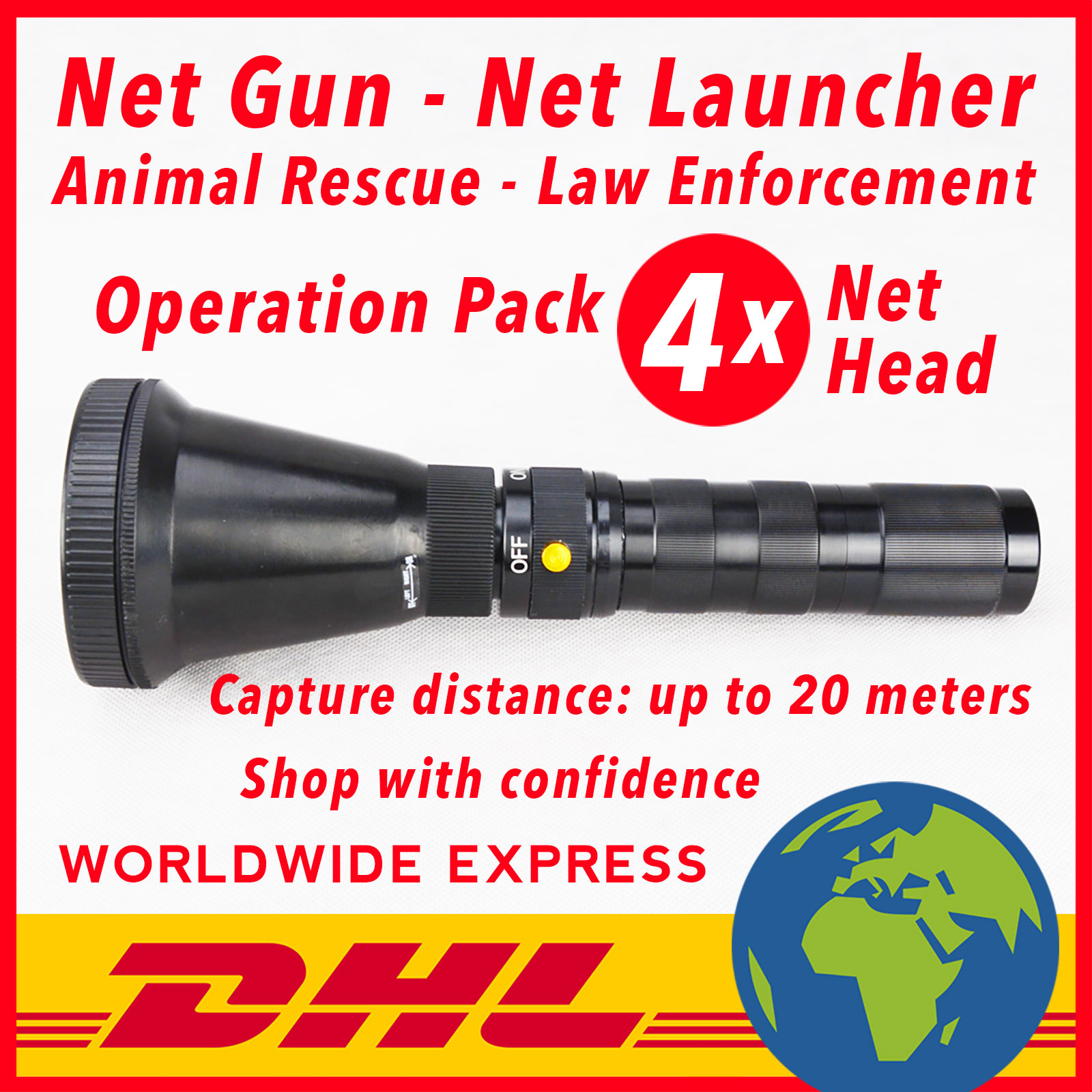 Net Guns USA - Fr$469 Free DHL Delivery - Net,CO2&Case Included - Net Guns  for Sale - Net Shooter - Animal Capture